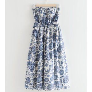 & Other Stories Printed Bandeau Midi Dress